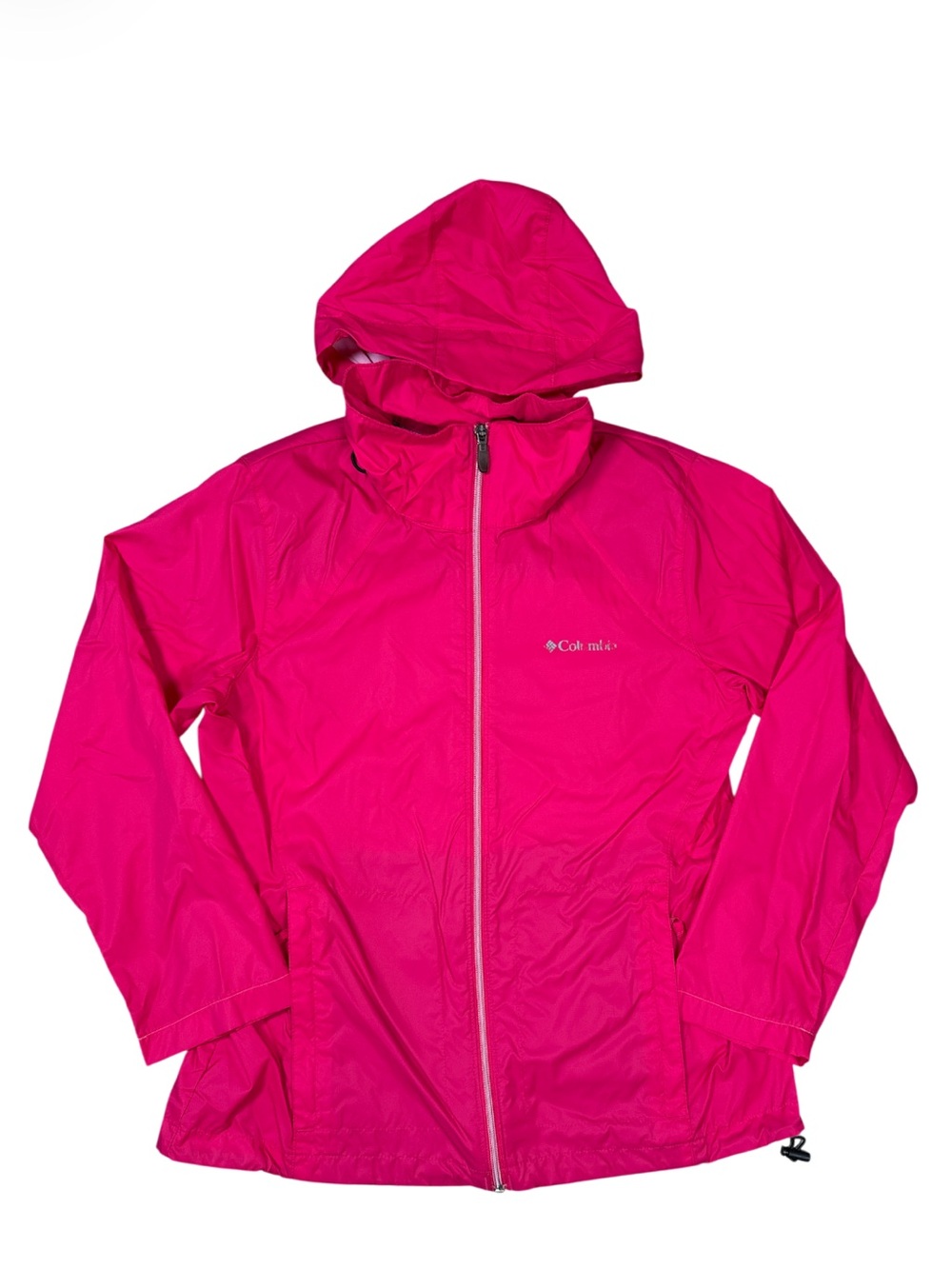 Columbia Pink Hooded Rain Jacket Women’s Medium